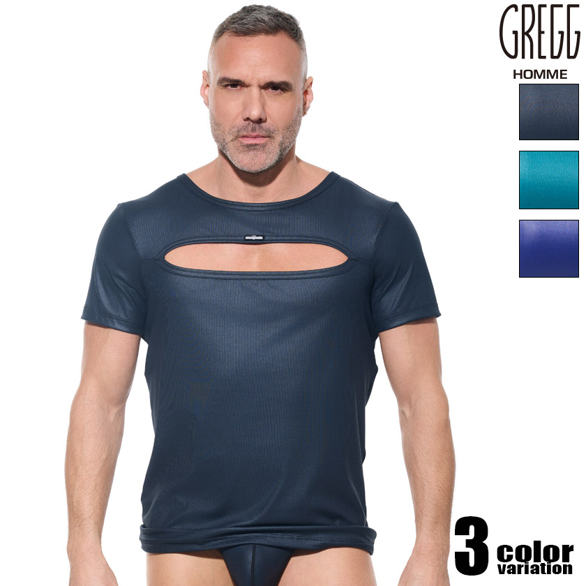 GreggHomme/グレッグ・オム GOLDEN HOUR T-SHIRT 胸開き セクシー トップス 半袖　シャツ 男性　メンズ