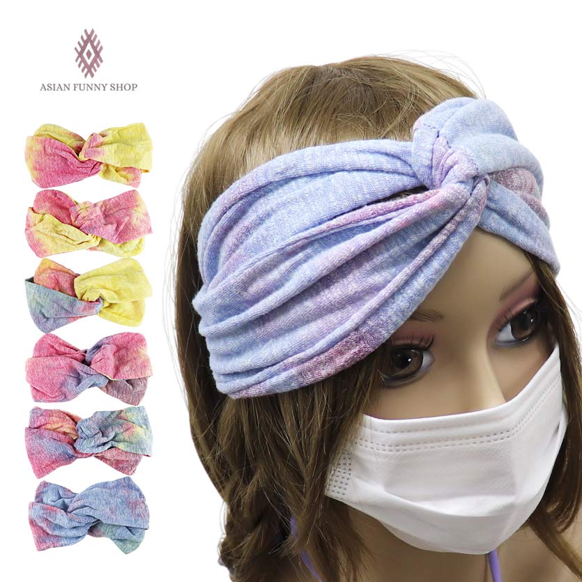【【送200円】クロスヘアバンド ヘアバンド ターバン レインボー パステルカラー グラデーション アジアン エスニック ファッション  アクセサリー 雑貨 無地 プレーン リゾート 小物【limited stock】 Asian Funny Shop