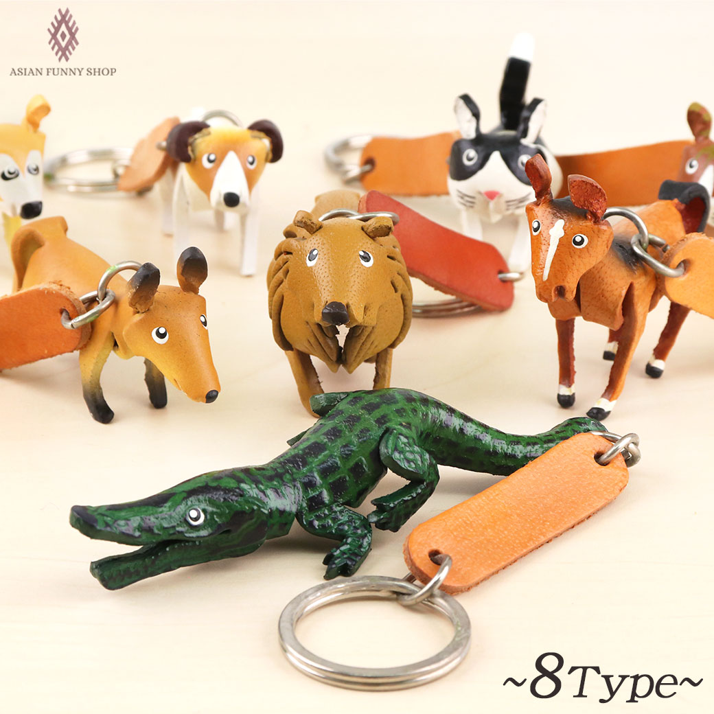 楽天市場】【送料200円】レザー アニマル キーホルダー マスコット
