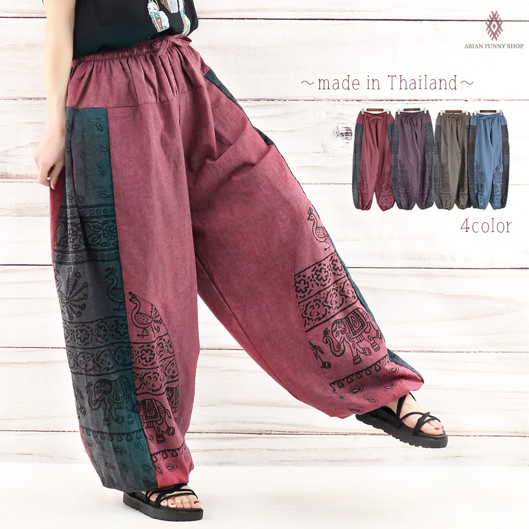 楽天市場】【送料無料】民族柄 エスニックパンツ ボトムス パンツ