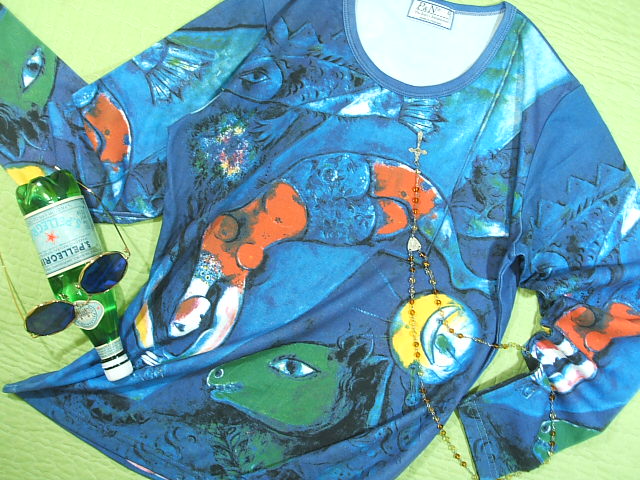 楽天市場 レディース シャガールの長袖ｔシャツ サイズ 女性l ３９８０円以上で 送料無料 ｔシャツ レディース 女性サイズ 長袖 シャガールのtシャツ マルク シャガールｔシャツ 青いサーカスのｔシャツロンｔ プレゼント包装無料 旅々ｔシャツ屋アジアン