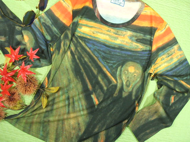 楽天市場 世界の画家 ムンクの叫び長袖ｔシャツ サイズ 女性m ３９８０円以上で 送料無料 ｔシャツ レディース 女性サイズ ムンクの叫び の長袖tシャツムンクのtシャツ ムンクの叫びtシャツ 叫びのtシャツ ロンt ラッピング無料 旅々ｔシャツ屋アジアンラティーノ