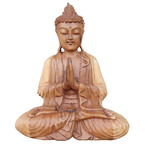 楽天市場】ブッダの木彫り 立像 合掌 60cm スワール無垢材 木製仏像