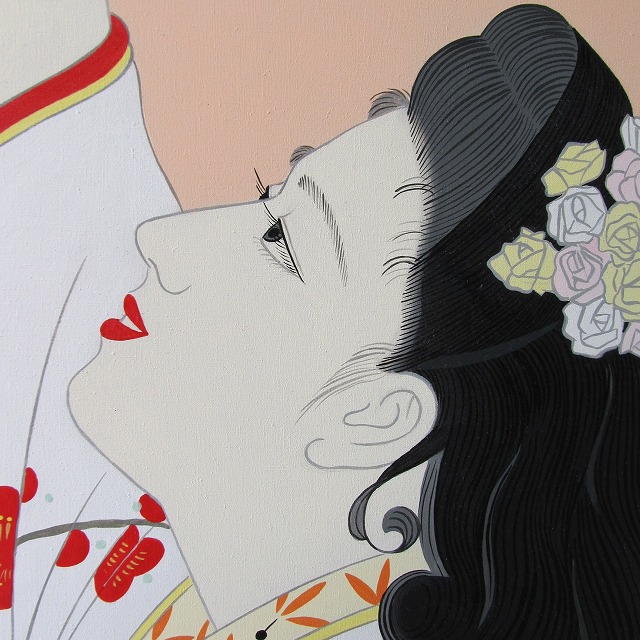 楽天市場 Japanese Woman日本女性の絵羽子板 93x73正月の絵 Asiantique アジアンティーク