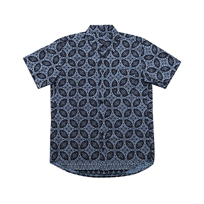 バティックシャツ コットン半袖シャツ Kopi Pecah ホワイト＆ブラック アジアン雑貨 バリ雑貨 服 アロハシャツ リゾートウェア 半そでシャツ クールビズ メンズ ユニセックス ユニフォーム 制服 インドネシア 民族衣装【メール便】150141 6,653円
