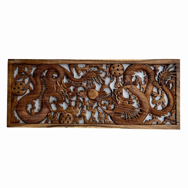 楽天市場】鳥の木彫りの壁掛けレリーフ 39X100 スワール無垢材
