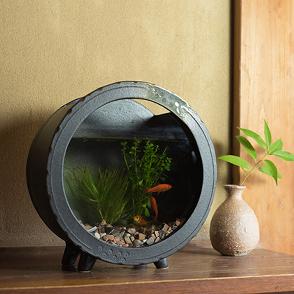小物などお買い得な福袋 丸水槽 陶器 信楽焼 大 すす竹茶 プレゼント 敬老の日 明山陶業 熱帯魚 アクアリウム At