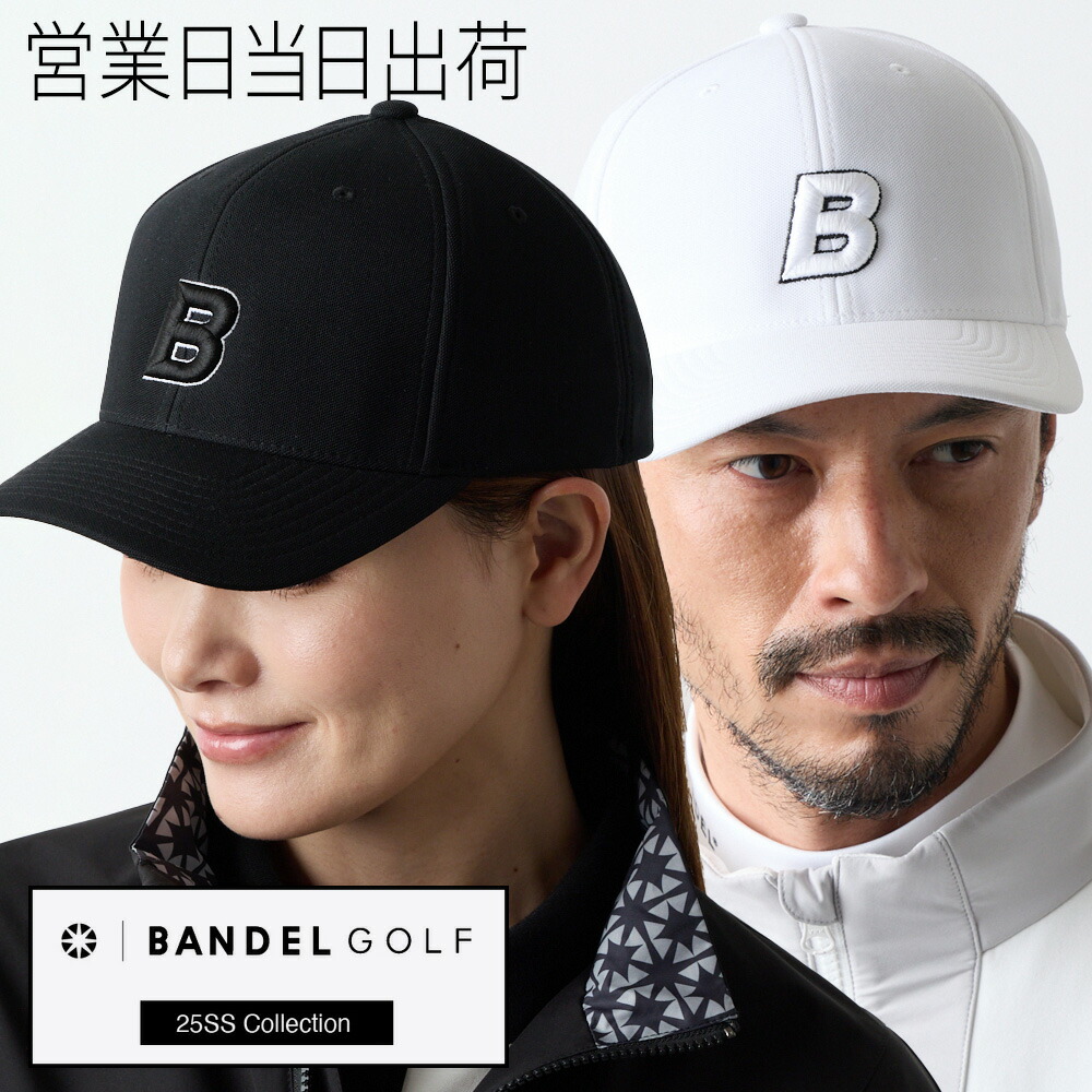BANDEL バンデル ゴルフ キャップ BORDERING B DRY MESH CAP WHITEONE ONE ホワイトデー