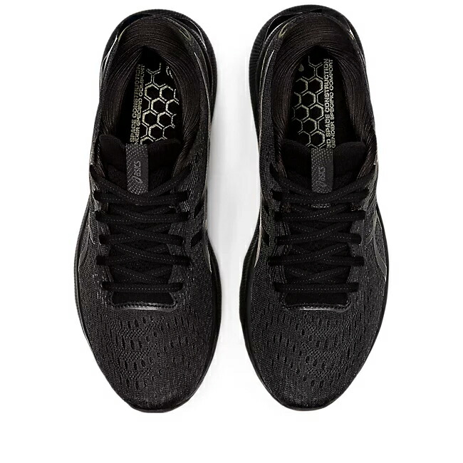 アシックスGEL-NIMBUS24BLACK/BLACKランニング男性用スニーカーシューズ長距離軽量快適反発性メッシュ素材