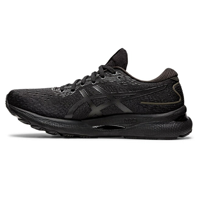 アシックスGEL-NIMBUS24BLACK/BLACKランニング男性用スニーカーシューズ長距離軽量快適反発性メッシュ素材
