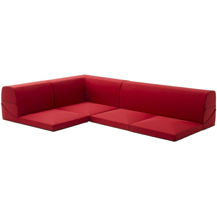 【配送日指定不可】 IMONIA　カバーリングコーナー3点ローソファセット [PVC レッド]