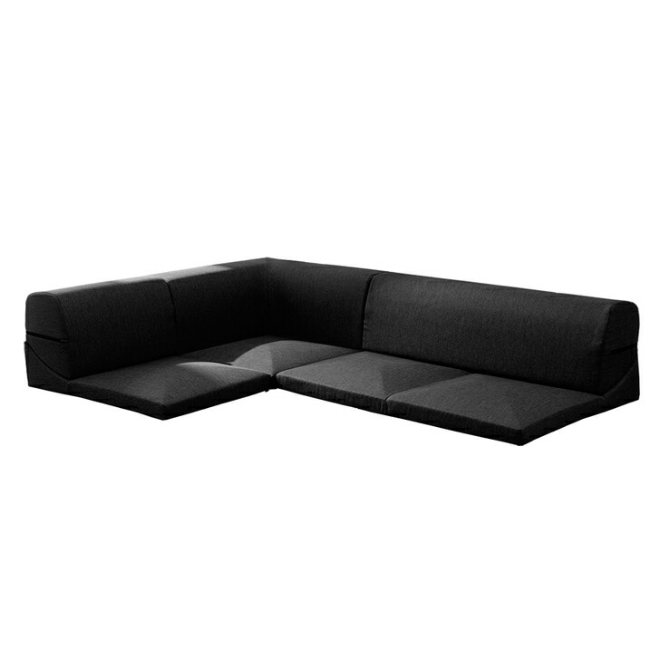 【配送日指定不可】 IMONIA　カバーリングコーナー3点ローソファセット [PVC ブラック]