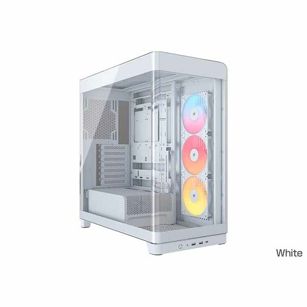 Corsair FRAME 4500X RS-R ARGB Panoramic Glass ミドルタワー型PCケース ホワイト｜CC-9011315-WW