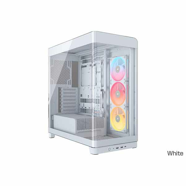 Corsair FRAME 4500X LX-R RGB iCUE LINK Panoramic Glass ミドルタワー型PCケース ホワイト|CC-9011317-WW