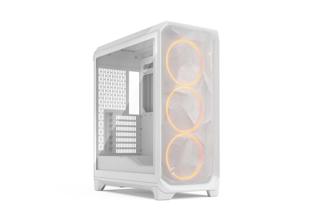 Fractal Design Meshify 3 White RGB TG Clear Tint ミドルタワー型PCケース クリアティント 強化ガラスパネル ホワイト｜FD-C-MES3A-07