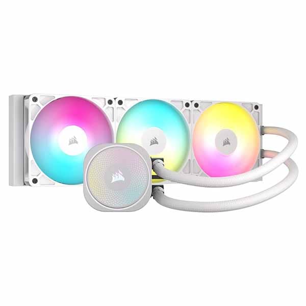 Corsair NAUTILUS 360 RS ARGB -White- 水冷一体型CPUクーラー 120mmファン×3 ホワイト｜CW-9060095-WW