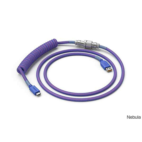 Glorious Coiled Cable - Nebula (USB-C with Aviator Connectors) キーボード用USBコイルケーブル ネビュラ｜GLO-CBL-COIL-NEBULA