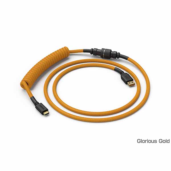 Glorious Coiled Cable - Glorious Gold キーボード用USBコイルケーブル グロリアスゴールド｜GLO-CBL-COIL-GG