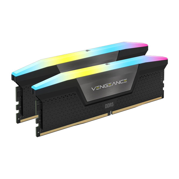 Corsair 128GB (2 x 64GB) DDR5-6000(PC5-48000) CL40-50-50-96 VENGEANCE RGB 1.35V Intel XMP ブラック｜CMH128GX5M2D6000C40