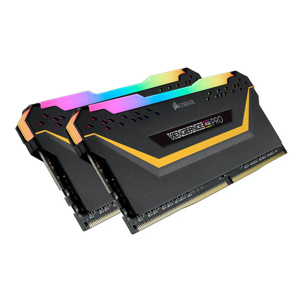 Corsair 16GB(8GBx2) DDR4-3200MHz 16-18-18-36 288pin DIMM Unbuffered Vengeance RGB PRO ブラック｜CMW16GX4M2C3200C16-TUF