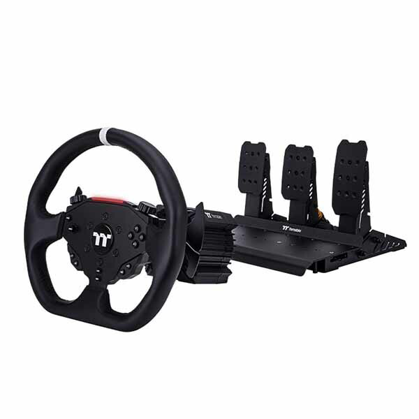 Thermaltake G6 Direct Drive Racing Wheel with pedals Bundle レーシングホイール 高強度スチール製ペダルセット|GRB-G6D-DGT3BB-01|ASKダイレクト