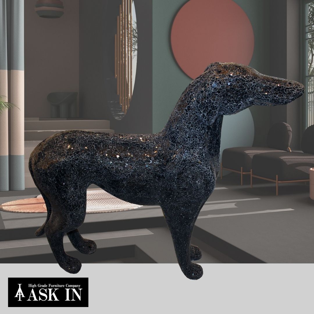 【特大】サルーキ グレーハウンド 犬 ペット オブジェ インテリア インテリア雑貨 装飾 置物 かわいい 店舗 ラウンジ お店 ホスト ブラック レストラン バー ディスプレイ 店舗用 おしゃれ 大きい 大型 リビング 贈り物 プレゼント ギフト アスクイン ASK IN B・RAND c-1131｜アスク・イン　店
