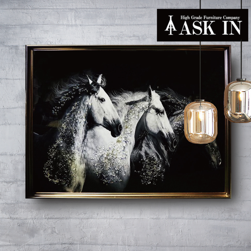 馬 絵画 額入 フレーム付 アート ギフト用 風水 開運 引越し祝い すぐ飾れる 210-1603-01-3.jpg