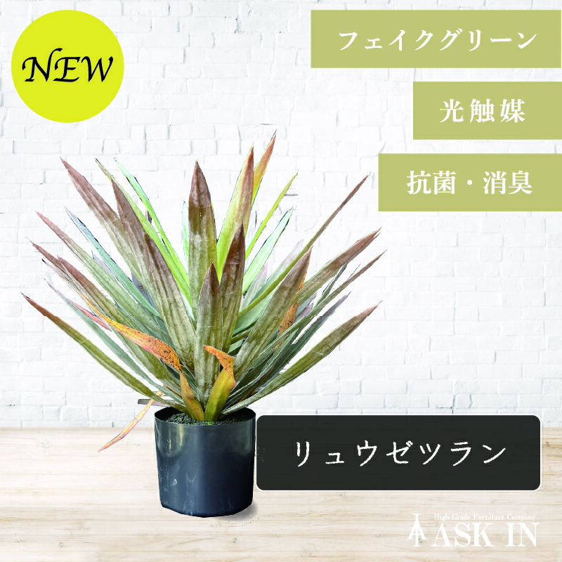 リュウゼツラン 人工観葉草木 50糎 光触媒 抗菌 防臭 観葉草木 造花 フェイクグリーン 室内装飾緑であること 水やり不必要 お取りつくろう飾り気の無い 枯れない 虫がわかない 草木 今めかしい リビング 部屋の入り口 差し上げ物 赤ちょうちん 喫茶店 営造 差し上げ物 アスクはたご屋 ASK IN ドラグッツ