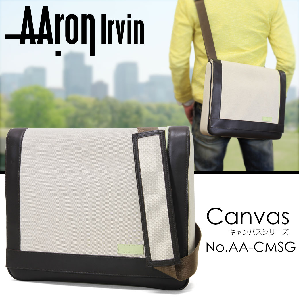 ショルダーバッグ メンズ ron Irvin オンライン アーロン アーヴィン Canvas キャンバス 斜めがけバッグ 肩掛け 革付属コンビ 帆布 未満 かぶせ蓋 軽量 メンズバッグ バッグ ブランド ランキング プレゼント 小さめ ビジネスバッグ財布アスカショップ 強度と耐久性