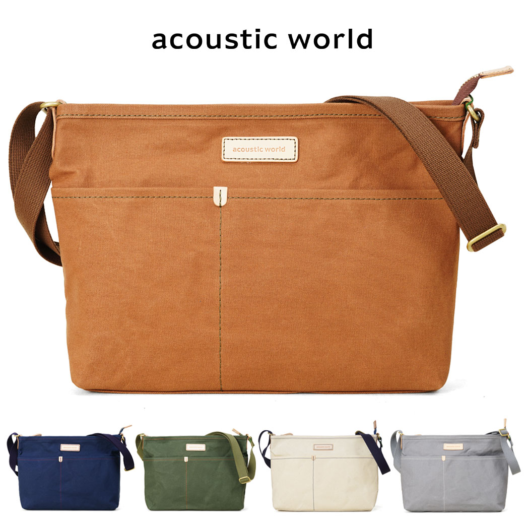 素晴らしい外見 ショルダーバッグ メンズ ブランド 横型 キャンバス Acoustic World アコースティック ワールド Stitch ステッチ 帆布 斜めがけ バッグ 肩掛け 小さめ 日本製 撥水 カジュアル メンズ バッグ 海外 旅行 バッグ アスカショップ ビジネス 鞄 財布 訳