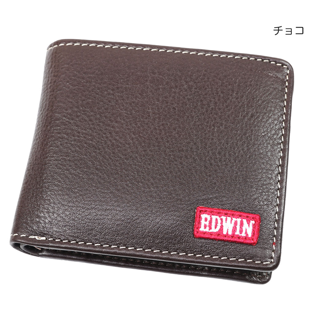 楽天市場 限定クーポン P12倍中 二つ折り財布 メンズ Edwin エドウィン 牛革 中ベラ付 折りたたみ 通勤 革小物 メンズ 財布 二つ折り 財布 ブランド 本革 折財布 メンズ 折り財布 アスカショップ ビジネス 鞄 財布