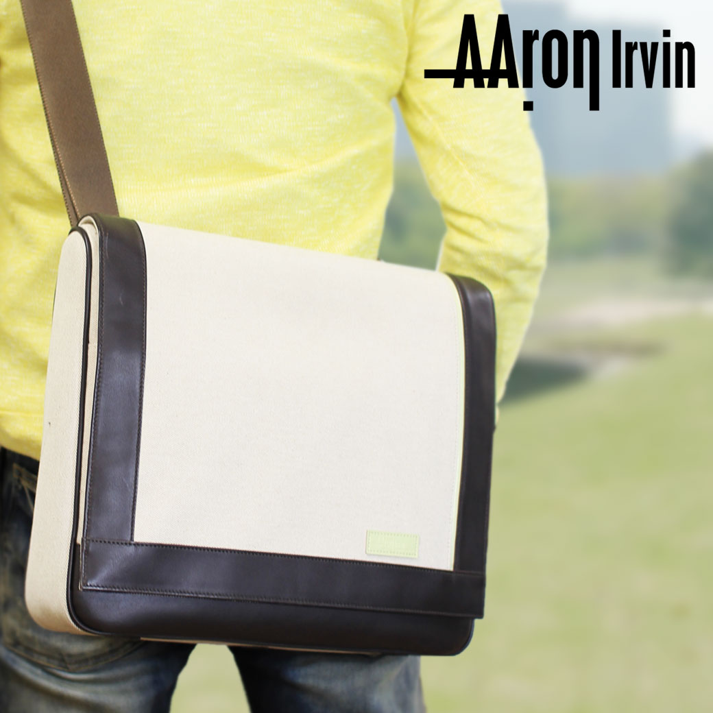 超目玉一掃 Irvin Canvas キャッシュレス5 還元 Canvas ショルダーバッグ メンズ アーロン アーヴィン ron 未満 革付属コンビ バッグ プレゼント 帆布 キャンバス 斜めがけバッグ 肩掛け かぶせ蓋 軽量 メンズバッグ バッグ ブランド ランキング プレゼント