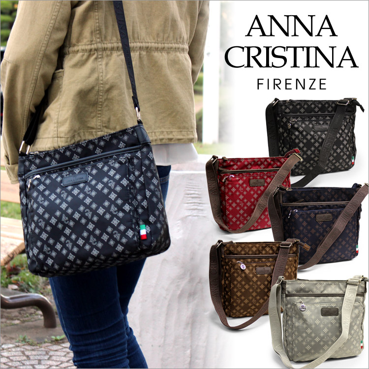 ショルダーバッグ レディース ANNA CRISTINA 4A39 キャリー対応 縦型 アンナクリスティーナ スクエアタイプ ショルダー 女性 小さめ ナイロン 旅行 斜め掛けショルダー 通勤 プレゼント ギフト 40代 50代|アスカショップ ビジネス 鞄 財布
