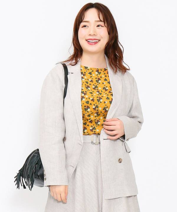 as know as ピュアリネンＷ合わせＪＫ レディース 大きいサイズ ジャケット オオラカ｜AS KNOW AS　店