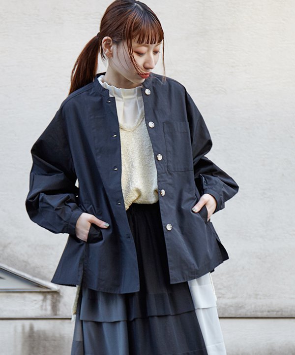 A VACATION - 【美品】  A VACATION / アヴァケーション | 2024SS | リネン バックギャザー シャツ ジャケット | F | グレー | レディース A VACATION 【美品】 / アヴァケーション | 2024SS リネン