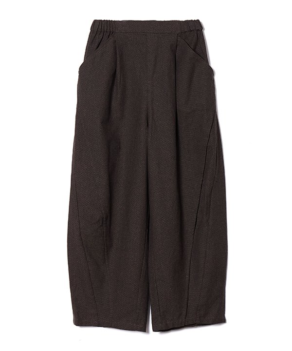 as know as 回り込み入り込みＰＴ レディース ボトムス パンツ ストレートパンツ パンツ 切替 カーブ タック 変形型 ウエストゴム ポケット付き 綿 麻 フルレングス ドゥバズ｜AS KNOW AS　店