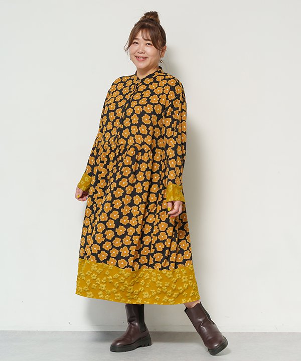 楽天市場】as know as オープンカラー花柄OP レディース 大きい