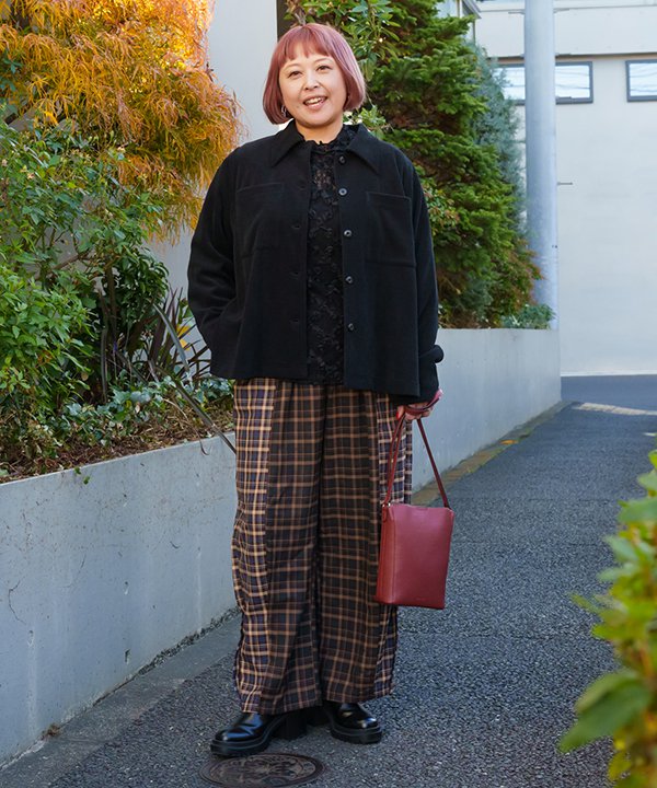 as know as チェックＭＩＸ切替ＰＴ レディース 大きいサイズ ボトムス パンツ ストレートパンツ ＰＴ パンツ 布帛 ウエストゴム ポケットあり 縦切替 マゼコゼ ＭＩＸ チェック ＣＨＫ ポリエステル レーヨン ポリウレタン オオラカ｜AS KNOW AS　店