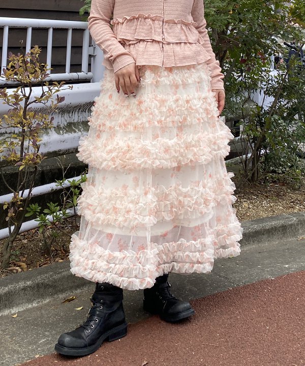 as know as 華やぎフリルＳＫ レディース ボトムス スカート ピンキー