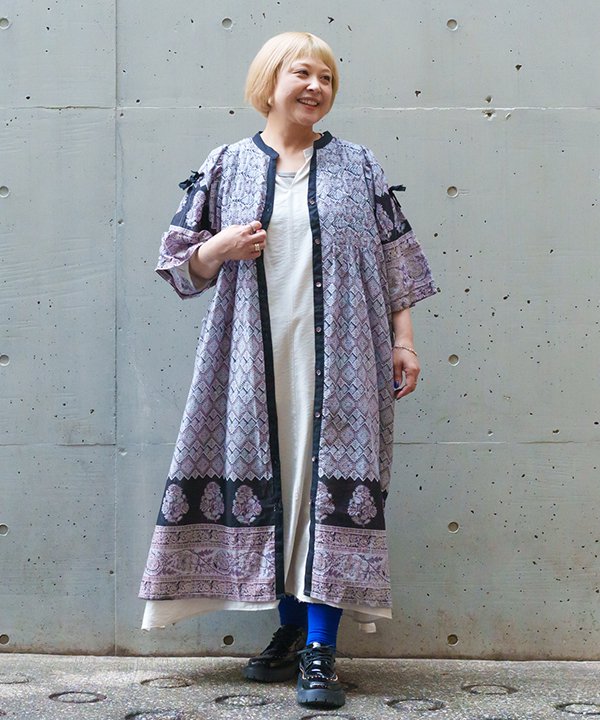 as know as たっぷりプリントＳＨＯＰ レディース 大きいサイズ ワンピース 長袖ワンピース 前明き ワンピース 半袖 ポケット ピンタック オオラカ｜AS KNOW AS　店