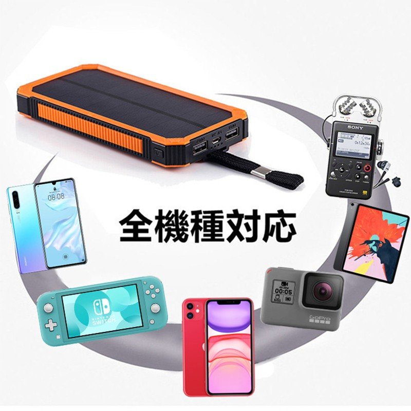 楽天市場 10 Offクーポン モバイルバッテリー ソーラーバッテリー ソーラー充電器 ソーラーパネル 15000mah 超大容量 ソーラーチャージャー Ledライト 2usb出力ポート 頑丈で 耐衝撃 Pse認証済み 敬老の日 Askrtech