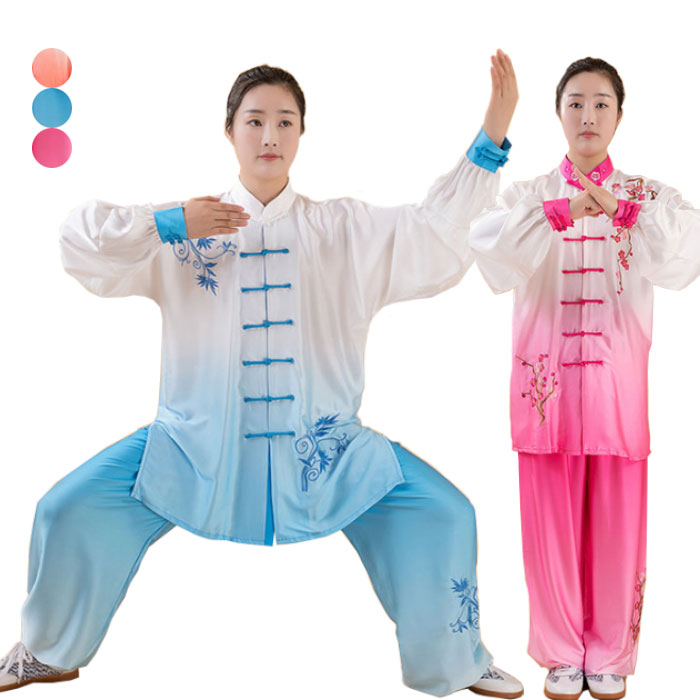 楽天市場】男女兼用 4color 長袖 武術表演服 太極拳服 上下