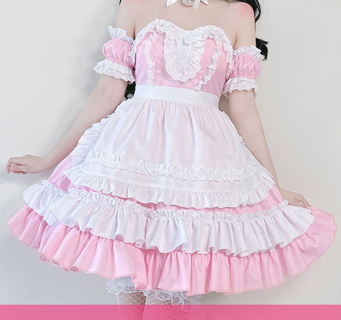 メイド服 コスプレ 仮装 衣装 ハロウイン ワンピース ロリータ キャミソール メイド アニメ ゴスロリ ウェイトレス 半袖 コスチューム 可愛い