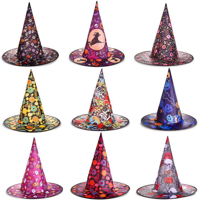 ハロウィン用帽子 2個入り 小物 魔女ハット コスプレ ハロウィン ハット パーティーグッズ コスプレ用品 子供 とんがり帽子 大人 全９色