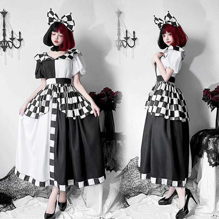 ハロウイン 大人 コスプレ衣装 レディース ワンピース 可愛い メイド服 お姫様 ピエロ コスチューム 仮装 カチューシャ付き チェック柄 魔女 巫女 ウィッチ イベント ハロウイン衣装 大人 変身 変装 欧米風 コス パーティー 舞台ステージ 演劇 文化祭 マスカレード 魔法使い
