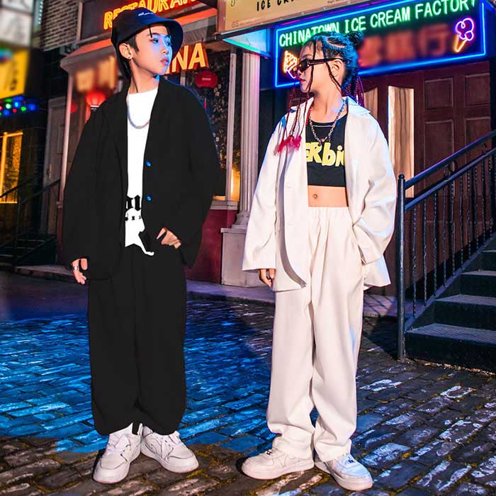 正規逆輸入品 子供服 スーツセット ダンス衣装 ヒップホップ ジャズダンス キッズ ダンス服 2点セット 3点セット ジャケット パンツ シャツ タンクトップ 女の子 男の子 韓国子供 ジュニア ダンスウェア 舞台衣装 発表会 イベント 学園祭 文化祭 演出服 ステージ衣装