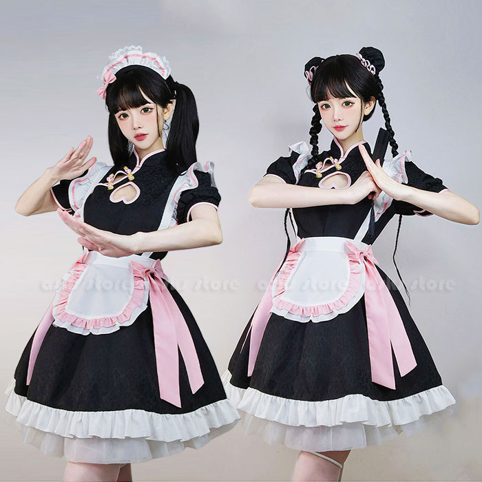 楽天市場】ゆめかわいい 中華風 メイド服 チャイナメイド チャイナ服