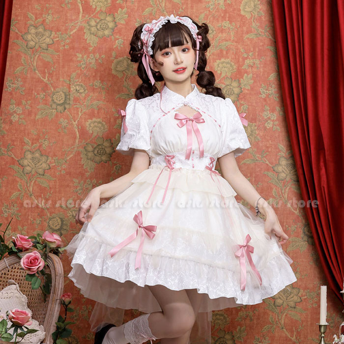 楽天市場】メイド服 ワンピース ロリータ 半袖 蝶結び ハロウイン