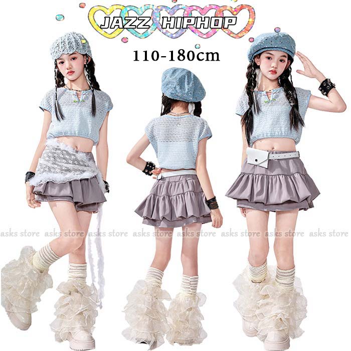 女の子 ダンス衣装 可愛いセットアップ ジャズダンス ヒップホップ 半袖 へそ出し ミニスカート ストリートダンス チアガール キッズ 韓国風 ジュニア jazz 演出 舞台 発表会 ステージ衣装 カジュアル 普段着 ポッピング 団服 応援団 k-pop hiphop おしゃれ かっこいい 派手