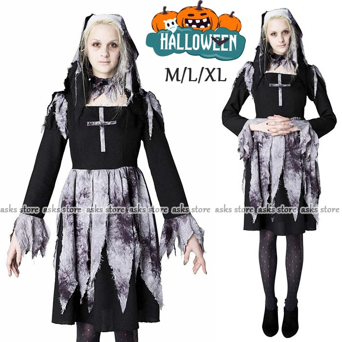 楽天市場】Brightlele ハロウィン コスプレ シスター 巫女 十字架 魔女